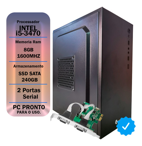 Pc Home Core I5 3470, 8gb Ddr3, Ssd 240gb, 2 Portas Serial
