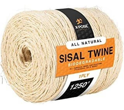 Cordel De Sisal Cuerda Fina De Fibra Natural En Carrete C