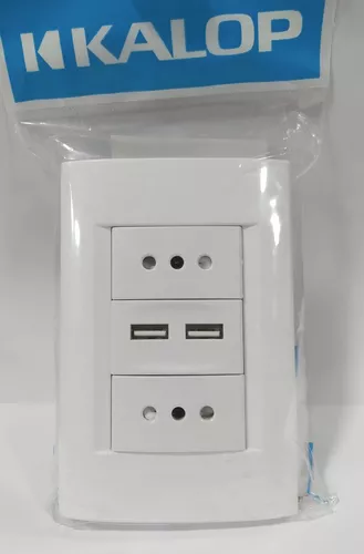 Enchufe Embutido Doble Usb Para Pared Kalop