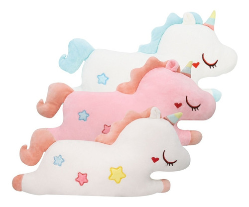 3 Pack Unicornio De Peluche Kawaii 50cm