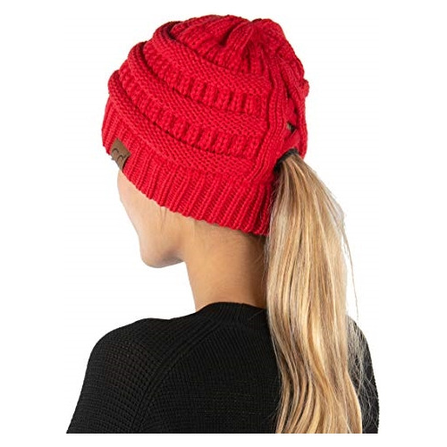 Gorro Tejido Para Mujer Tipo Beanie Con Diseño Cruzado