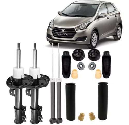 4 Amortecedor+4 Kit Suspensão Hb20 Hb20s 12 2013 2014 2015