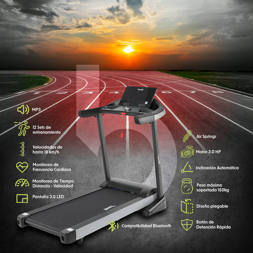 Caminadora Bywell Con Bluetooth Y Mp3 18 Km/h Motor 3.0 Hp