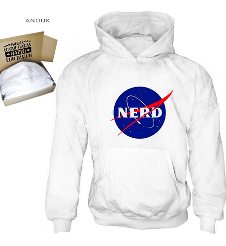 Imagen 6 de 10 de Buzo/hodie Personalizado Nerd Nasa Estampado Unisex Y Niños