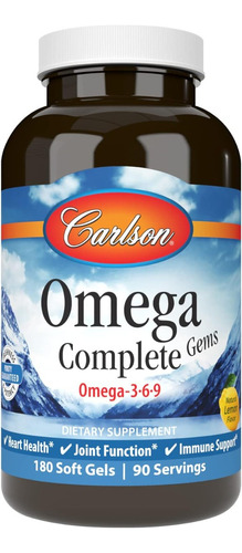 Omega 3, 6, 9 Completos Carlson 180 Cápsulas