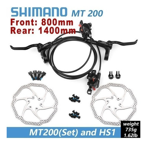 1 Frenos De Disco Hidráulicos Shimano Mt200 Brake Bike Mtb