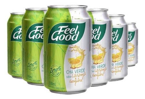 6x Chá Verde Laranja E Gengibre Feel Good 330ml