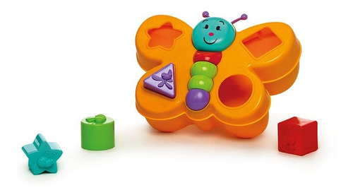 Brinquedo Didático Borboleta Com Blocos De Encaixar Tateti Cor Laranja