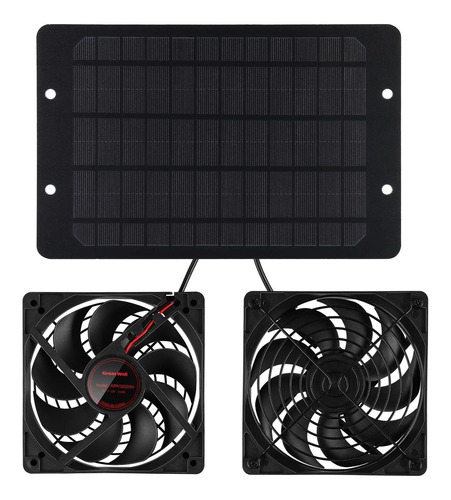 Kit Ventilador Dual Panel Solar 10 W 12 V Impermeabl