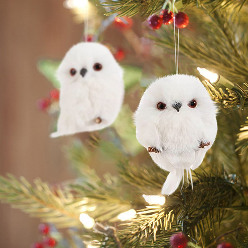2 Unidades, Bonito Búho Colgante De Navidad, Animal De Simul