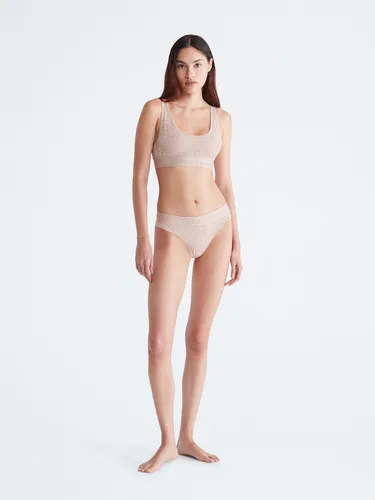 Tanga Beige Con Encaje Tonal - Intrinsic Calvin Klein