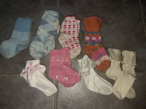 Lote De 8 Pares De Medias De Bebé De 0 A 6 Meses Nena