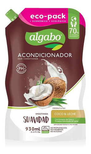 Eco-pack Repuesto Acondicionador Suavidad 930ml Algabo
