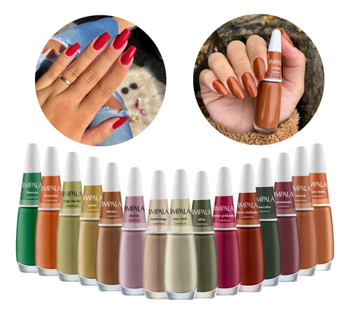 Kit 15 Esmaltes Impala Cores Da Sua Moda Lançamento Barato