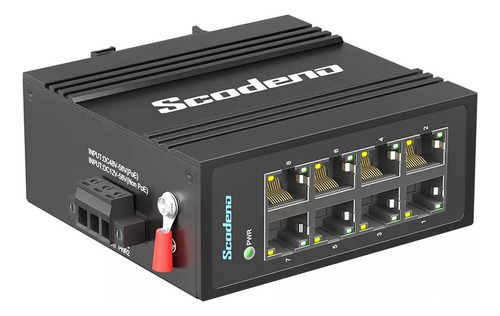 Switch Rede Industrial 8 Portas Trilho Din Xptn-9000-45-8txm