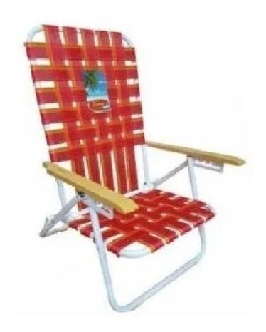 Reposera Silla Sillon Playa Alta Solcito 7/8 Aluminio 5 Pos