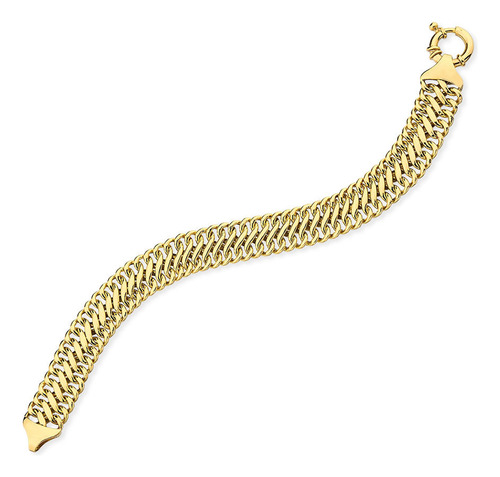 Pulseira Lacraia De 12.3mm Em Ouro 18k Com Fecho Boia 16,0 C