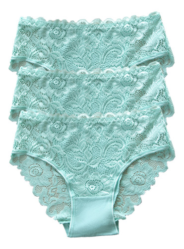 Pack 3 Bragas Encaje Seda Helada Transpirables Confort Mujer