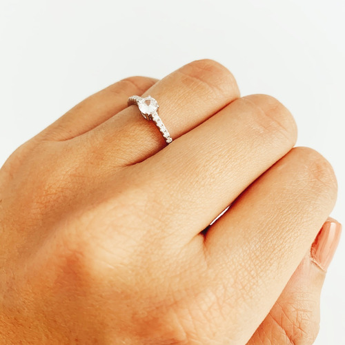 Imagen 4 de 8 de Anillo De Compromiso Plata 925 Rodinada C/ Cubic Mod. 10369