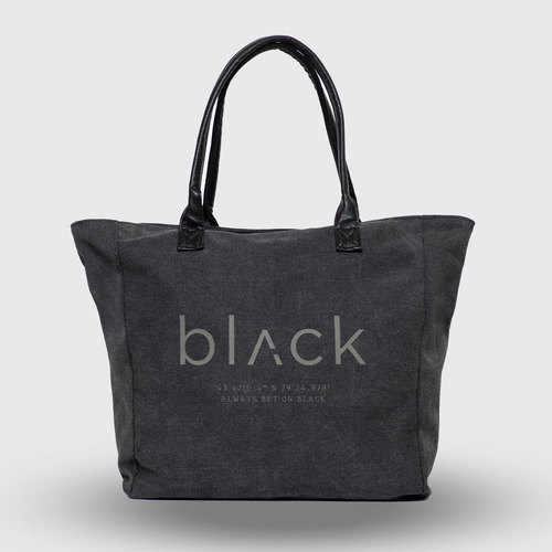 Tote Bag Canvas Black Black Bubba