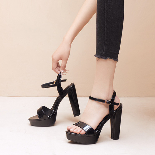 Sandalias Block De Tacones Altos De Verano Para Mujer