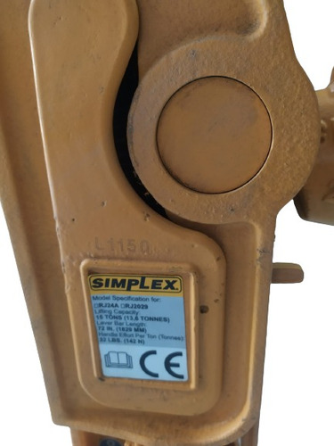 Macaco Mecânico Tipo Unha 15t Rj24a - Simplex