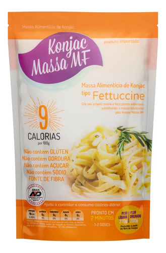 Macarrão De Konjac Fettuccine Konjac Massa Mf Sachê 270g