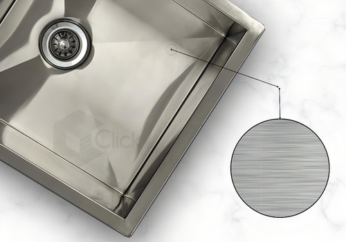 Fregadero cuadrado de acero inoxidable 35x35 con válvula de lavabo