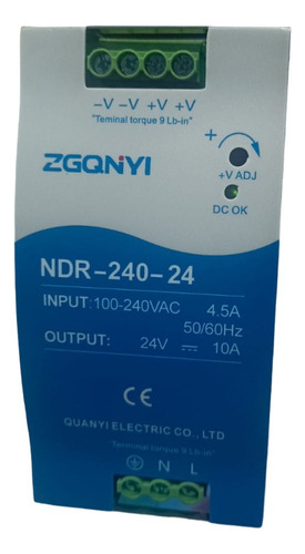 Ndr-240-24 Fuente De Poder 100-264v/24vdc 10a 240w Ndr24024