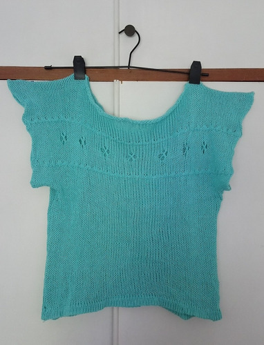 Remera Hilo Tejida Verde Agua 