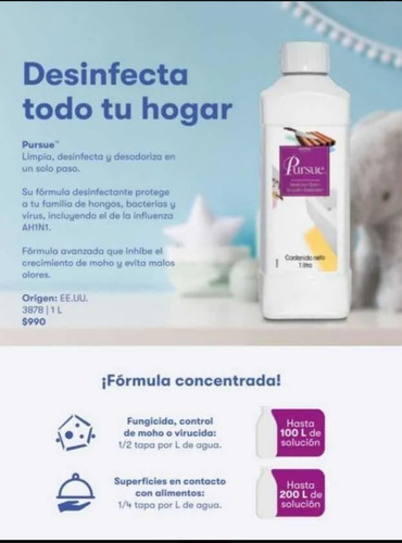 Imagen 2 de 3 de Desinfectante Amonio Cuaternario Concentrado Pursue