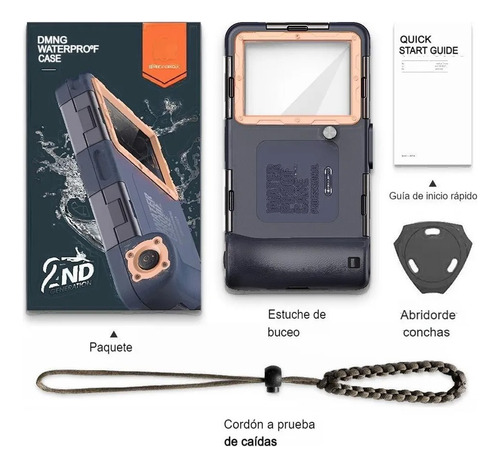 Funda Para Teléfono Móvil De Buceo Universal Submarino 15 M Gris Oscuro Funda