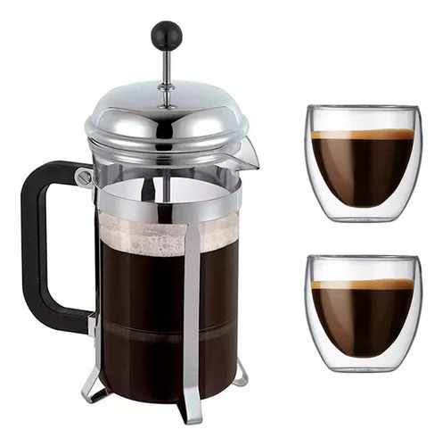 Cafetera Tetera Embolo Prensa 600ml Acero Inoxidable Hts