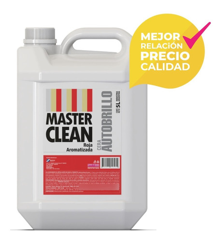 Cera Autobrillo Para Pisos Roja - Master Clean X 5lts