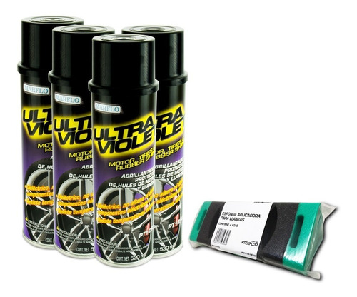 Ultra Violet Extreme Tire Shine Aero 530ml 4pack & 4esponjas