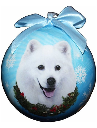  American Eskimo Adorno De Navidad  Destruir La Bola De Prue