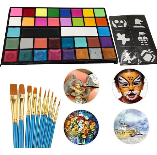 36kit De Maquillaje Pintura Pintacaritas Bodypaint Acuarelas