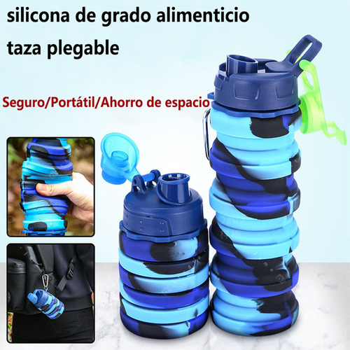 Taza De Agua Plegable De Silicona 500ml Viajes Al Aire Libre