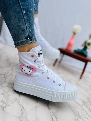 Tenis Urbano Tipo Bota Blanco Para Dama Basik