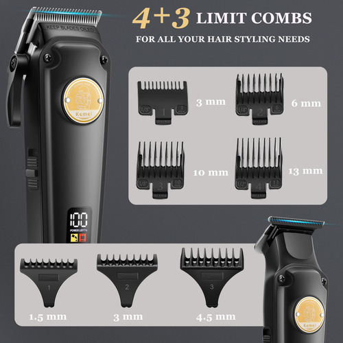Cortapelos Kemei 2372+2371 Para Hombre, Inalámbrico Y Recarg