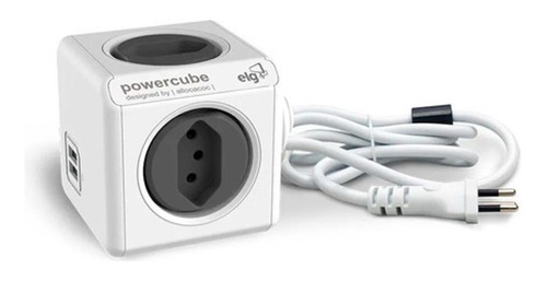 Caixa De Tomada Usb Mesa Escritório Power Cube Cabo De 3m