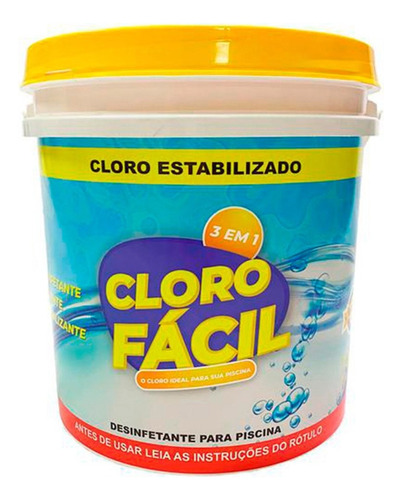 Cloro Fácil Granulado 3 Em 1 Piscinas 10kg Balde Ultraclor