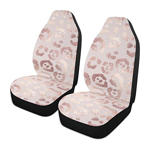 Fundas Asientos De Coche De 2 Piezas Estampado De Leopa...