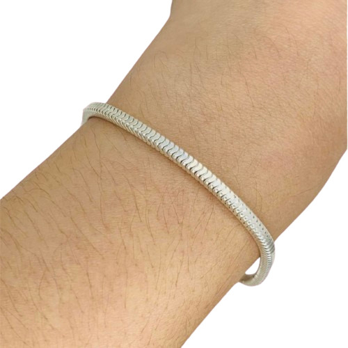 Pulsera Cuadrada Estilo Serpiente Plata 925 Ps 054