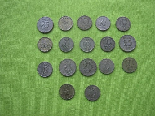 Suecia Lote De 17 Monedas De Plata 