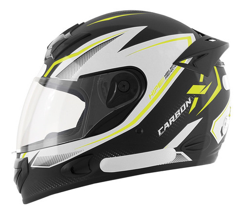 Capacete Mixs Mx2 Carbon X  Fechado Para Moto Pro Tork Tamanho Do Capacete 62 Cor Amarelo