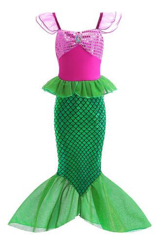 Disfraz De Sirena Para Niñas Vestido De Princesa Cosplay