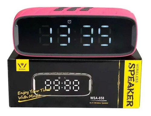 Imagen 4 de 8 de Parlante Con Reloj Despertador Recargable Bluetooth Fm