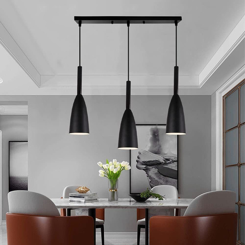 Lámpara De Techo Colgante Moderno Madera 3 Luces E27 Macaron