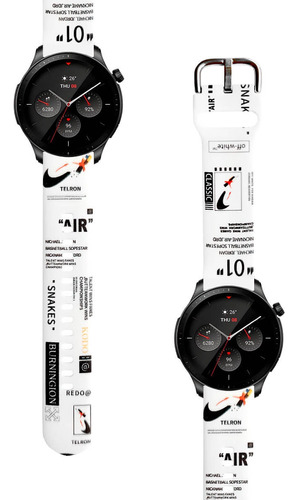 Correa Compatible Con Amazfit Gtr 4 Nike Air Blanco